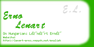 erno lenart business card